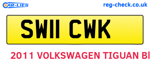 SW11CWK are the vehicle registration plates.