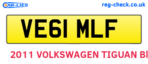 VE61MLF are the vehicle registration plates.