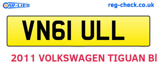 VN61ULL are the vehicle registration plates.