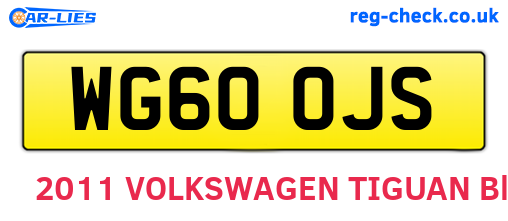WG60OJS are the vehicle registration plates.