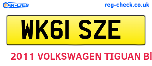 WK61SZE are the vehicle registration plates.