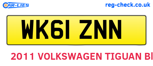 WK61ZNN are the vehicle registration plates.