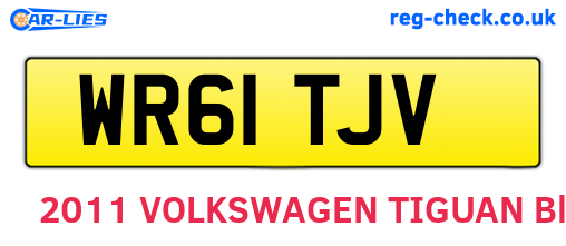 WR61TJV are the vehicle registration plates.