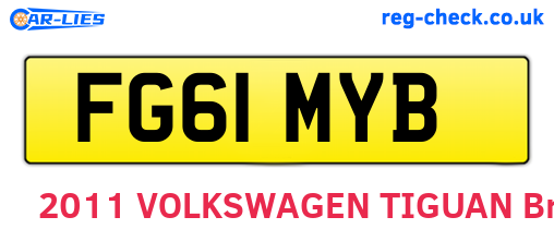 FG61MYB are the vehicle registration plates.