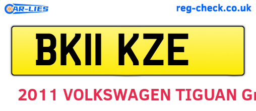 BK11KZE are the vehicle registration plates.