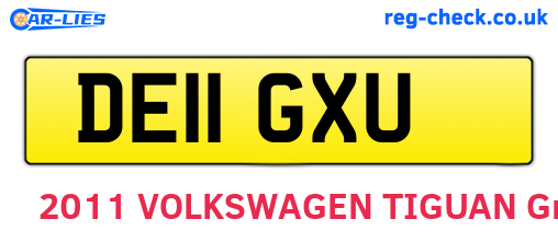 DE11GXU are the vehicle registration plates.
