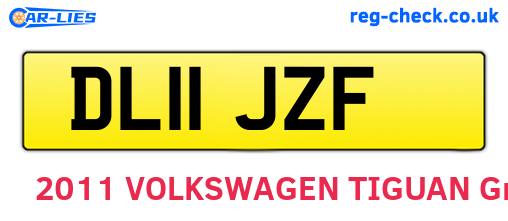 DL11JZF are the vehicle registration plates.
