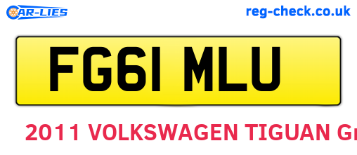 FG61MLU are the vehicle registration plates.