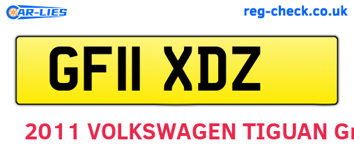 GF11XDZ are the vehicle registration plates.