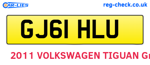 GJ61HLU are the vehicle registration plates.