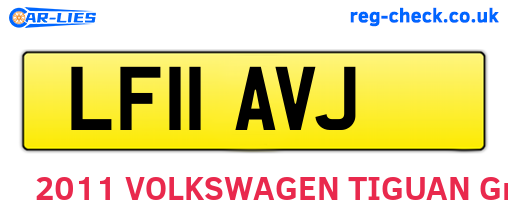 LF11AVJ are the vehicle registration plates.