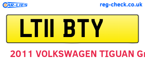 LT11BTY are the vehicle registration plates.