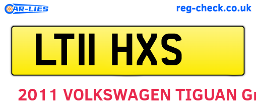 LT11HXS are the vehicle registration plates.