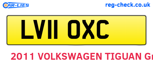 LV11OXC are the vehicle registration plates.