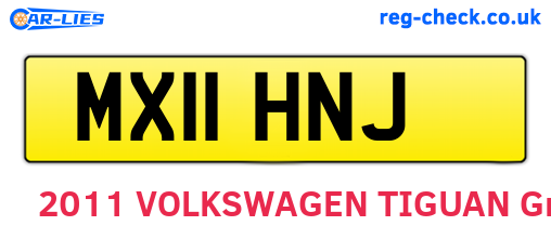 MX11HNJ are the vehicle registration plates.