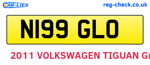 N199GLO are the vehicle registration plates.