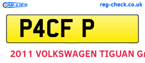 P4CFP are the vehicle registration plates.