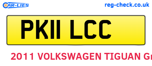 PK11LCC are the vehicle registration plates.