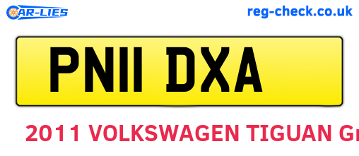 PN11DXA are the vehicle registration plates.