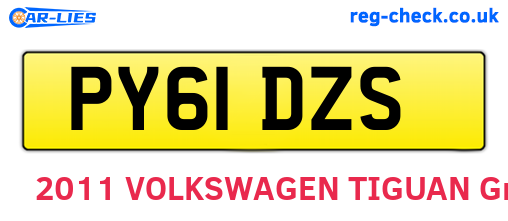PY61DZS are the vehicle registration plates.