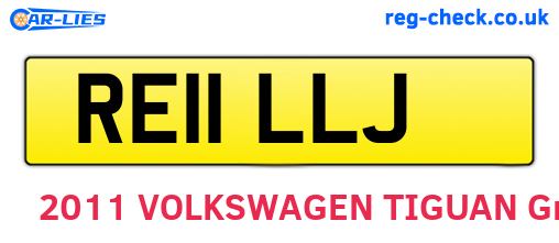RE11LLJ are the vehicle registration plates.