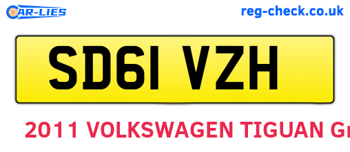 SD61VZH are the vehicle registration plates.