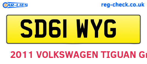 SD61WYG are the vehicle registration plates.