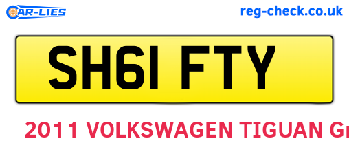 SH61FTY are the vehicle registration plates.