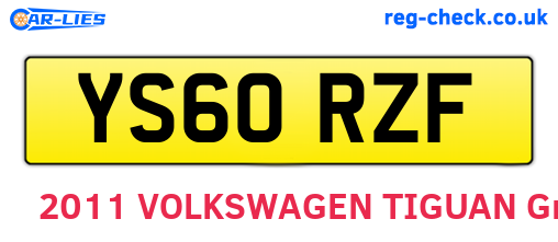 YS60RZF are the vehicle registration plates.