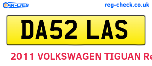 DA52LAS are the vehicle registration plates.