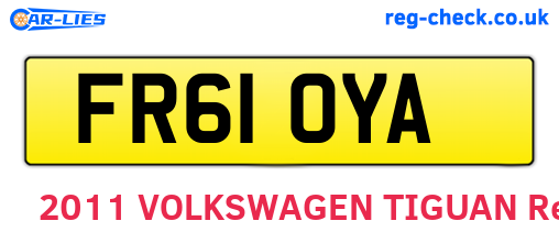 FR61OYA are the vehicle registration plates.