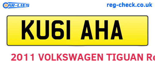 KU61AHA are the vehicle registration plates.