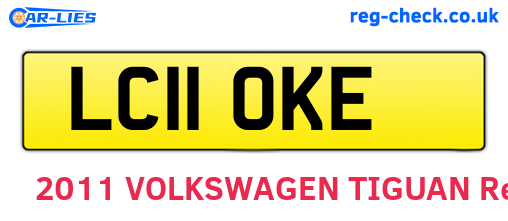 LC11OKE are the vehicle registration plates.