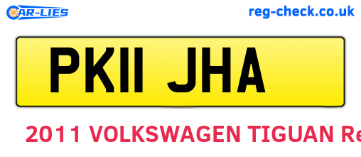 PK11JHA are the vehicle registration plates.