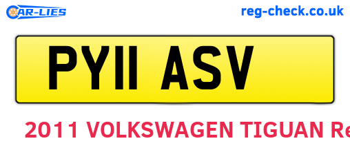 PY11ASV are the vehicle registration plates.
