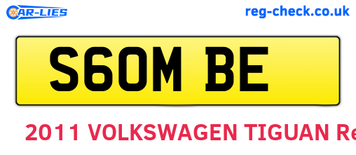S60MBE are the vehicle registration plates.
