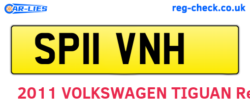 SP11VNH are the vehicle registration plates.