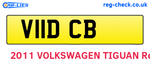 V11DCB are the vehicle registration plates.
