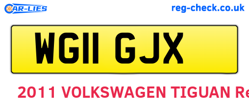 WG11GJX are the vehicle registration plates.