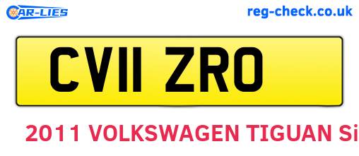 CV11ZRO are the vehicle registration plates.