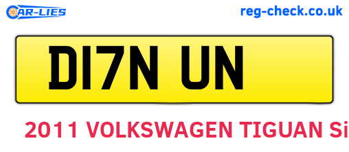 D17NUN are the vehicle registration plates.