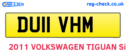 DU11VHM are the vehicle registration plates.