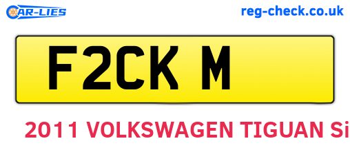 F2CKM are the vehicle registration plates.