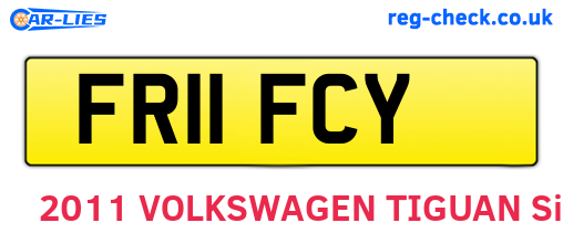 FR11FCY are the vehicle registration plates.