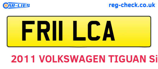 FR11LCA are the vehicle registration plates.