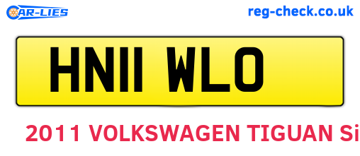 HN11WLO are the vehicle registration plates.