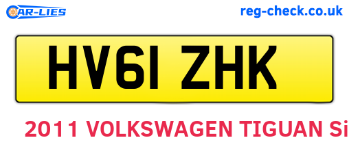 HV61ZHK are the vehicle registration plates.