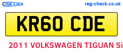 KR60CDE are the vehicle registration plates.