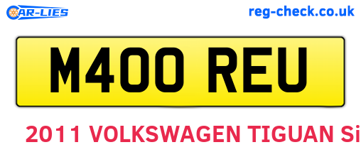 M400REU are the vehicle registration plates.
