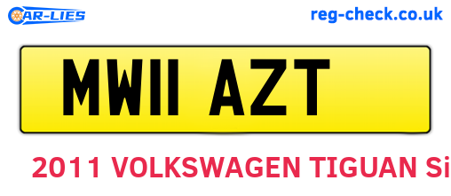 MW11AZT are the vehicle registration plates.